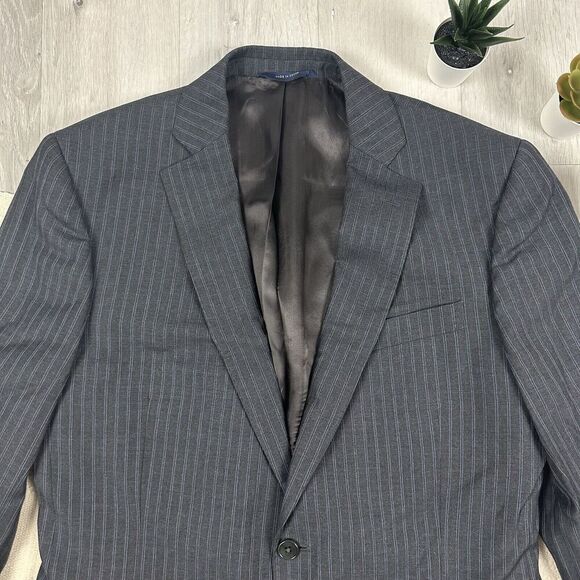 Brooks Brothers Regent Fit 42R Sport Coat Tollegno 1900 Gray Stripe Blazer Wool - Picture 3 of 14